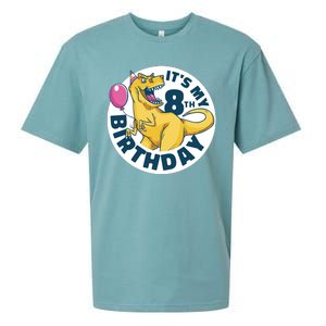 It's My 8th Birthday Dinosaur Sueded Cloud Jersey T-Shirt