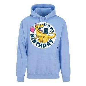 It's My 8th Birthday Dinosaur Unisex Surf Hoodie