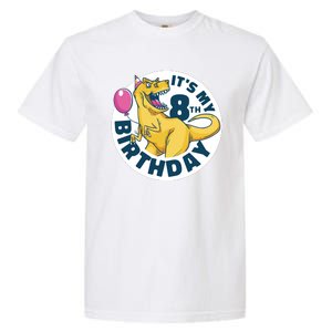 It's My 8th Birthday Dinosaur Garment-Dyed Heavyweight T-Shirt