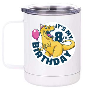 It's My 8th Birthday Dinosaur 12 oz Stainless Steel Tumbler Cup