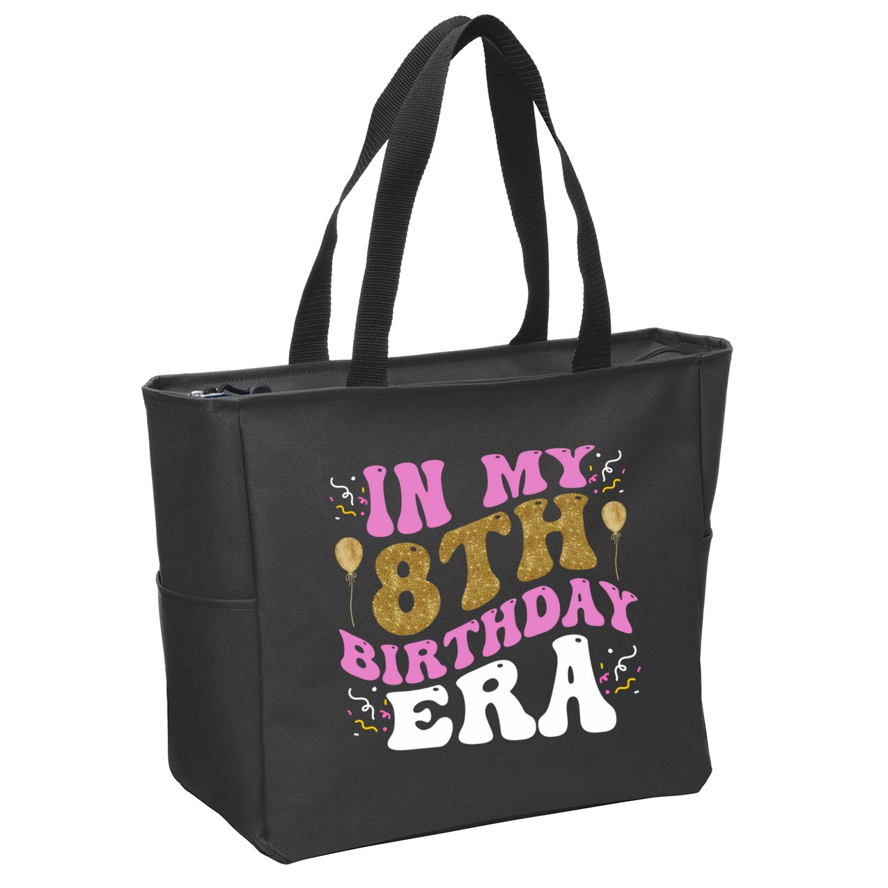 In My 8th Birthday Era Party Zip Tote Bag