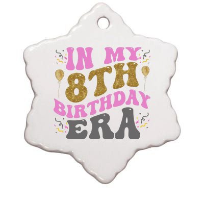 In My 8th Birthday Era Party Ceramic Star Ornament