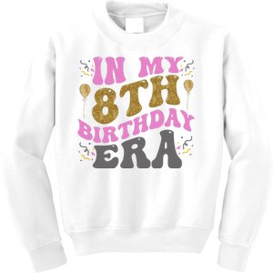 In My 8th Birthday Era Party Kids Sweatshirt