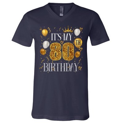Its My 80th Birthday Happy 1945 Birthday V-Neck T-Shirt