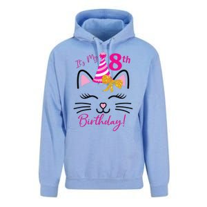 It's My 8th Birthday Funny Cat Birthday 8 Year Old Unisex Surf Hoodie