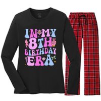 In My 8th Birthday Era Eight Bday 8 Year Old Birthday Girl Women's Long Sleeve Flannel Pajama Set 