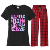 In My 8th Birthday Era Eight Bday 8 Year Old Birthday Girl Women's Flannel Pajama Set