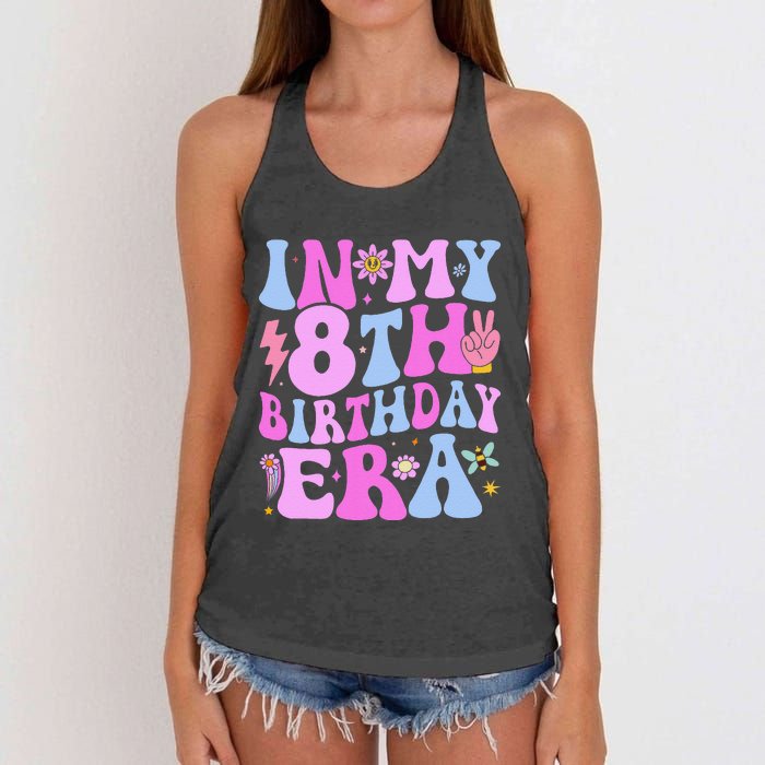 In My 8th Birthday Era Eight Bday 8 Year Old Birthday Girl Women's Knotted Racerback Tank