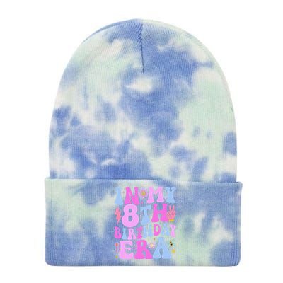 In My 8th Birthday Era Eight Bday 8 Year Old Birthday Girl Tie Dye 12in Knit Beanie