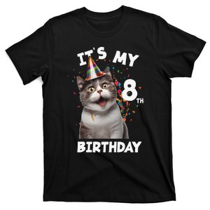 It's My 8th Birthday 8 Year Old Cat Birthday T-Shirt