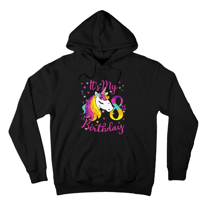 It's My 8th Birthday Unicorn 8 Year Old Giftss N Hoodie