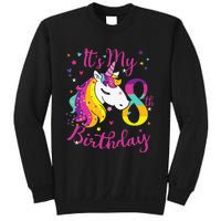 It's My 8th Birthday Unicorn 8 Year Old Giftss N Sweatshirt