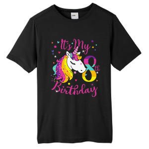 It's My 8th Birthday Unicorn 8 Year Old Giftss N Tall Fusion ChromaSoft Performance T-Shirt