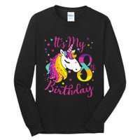 It's My 8th Birthday Unicorn 8 Year Old Giftss N Tall Long Sleeve T-Shirt