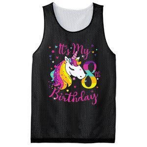 It's My 8th Birthday Unicorn 8 Year Old Giftss N Mesh Reversible Basketball Jersey Tank