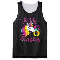 It's My 8th Birthday Unicorn 8 Year Old Giftss N Mesh Reversible Basketball Jersey Tank