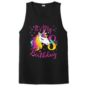 It's My 8th Birthday Unicorn 8 Year Old Giftss N PosiCharge Competitor Tank