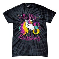 It's My 8th Birthday Unicorn 8 Year Old Giftss N Tie-Dye T-Shirt