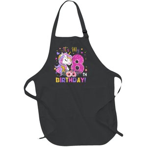 Its My 8th Birthday Unicorn 8 Years Old Gifts Ns Full-Length Apron With Pockets