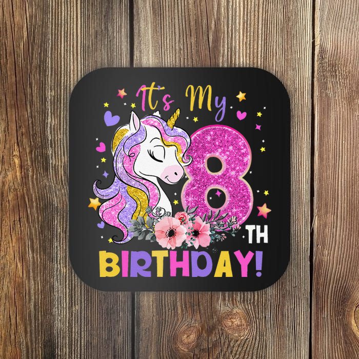 Its My 8th Birthday Unicorn 8 Years Old Gifts Ns Coaster