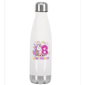 Its My 8th Birthday Unicorn 8 Years Old Gifts Ns Stainless Steel Insulated Water Bottle