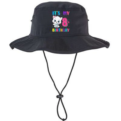 Its My 8th Birthday Girl Funny Cat Birthday 8 Year Old Legacy Cool Fit Booney Bucket Hat