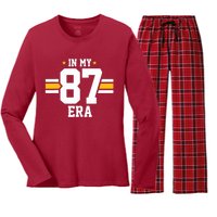 In My 87 Era Funny Football Boyfriend Lovers Couple Matching Women's Long Sleeve Flannel Pajama Set 