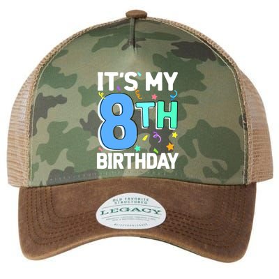 ItS My 8th Birthday 8 Eight Happy Birthday Boy Or Girl Legacy Tie Dye Trucker Hat