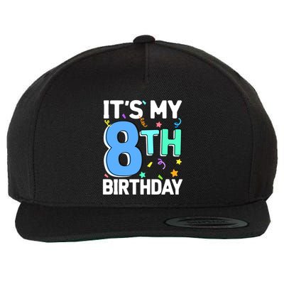 ItS My 8th Birthday 8 Eight Happy Birthday Boy Or Girl Wool Snapback Cap