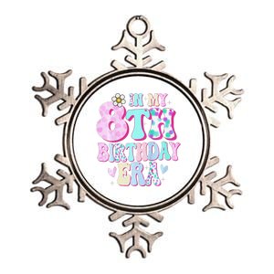 In My 8th Birthday Era Girl Gifts Eight Bday 8 Year Old Metallic Star Ornament