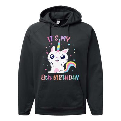 Its My 8 Birthday Caticorn Outfits For Performance Fleece Hoodie