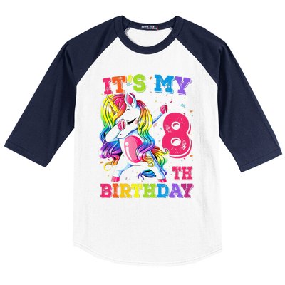 Its My 8 Birthday Unicorn Outfits For Cute Baseball Sleeve Shirt