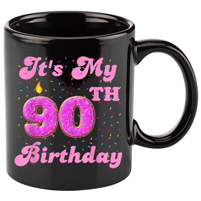 It's My 90th Birthday Donut 90 Years Old Bday 11oz C Handle Ceramic Mug