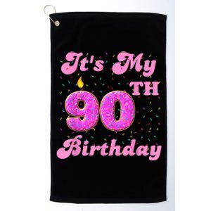 It's My 90th Birthday Donut 90 Years Old Bday Platinum Collection Golf Towel