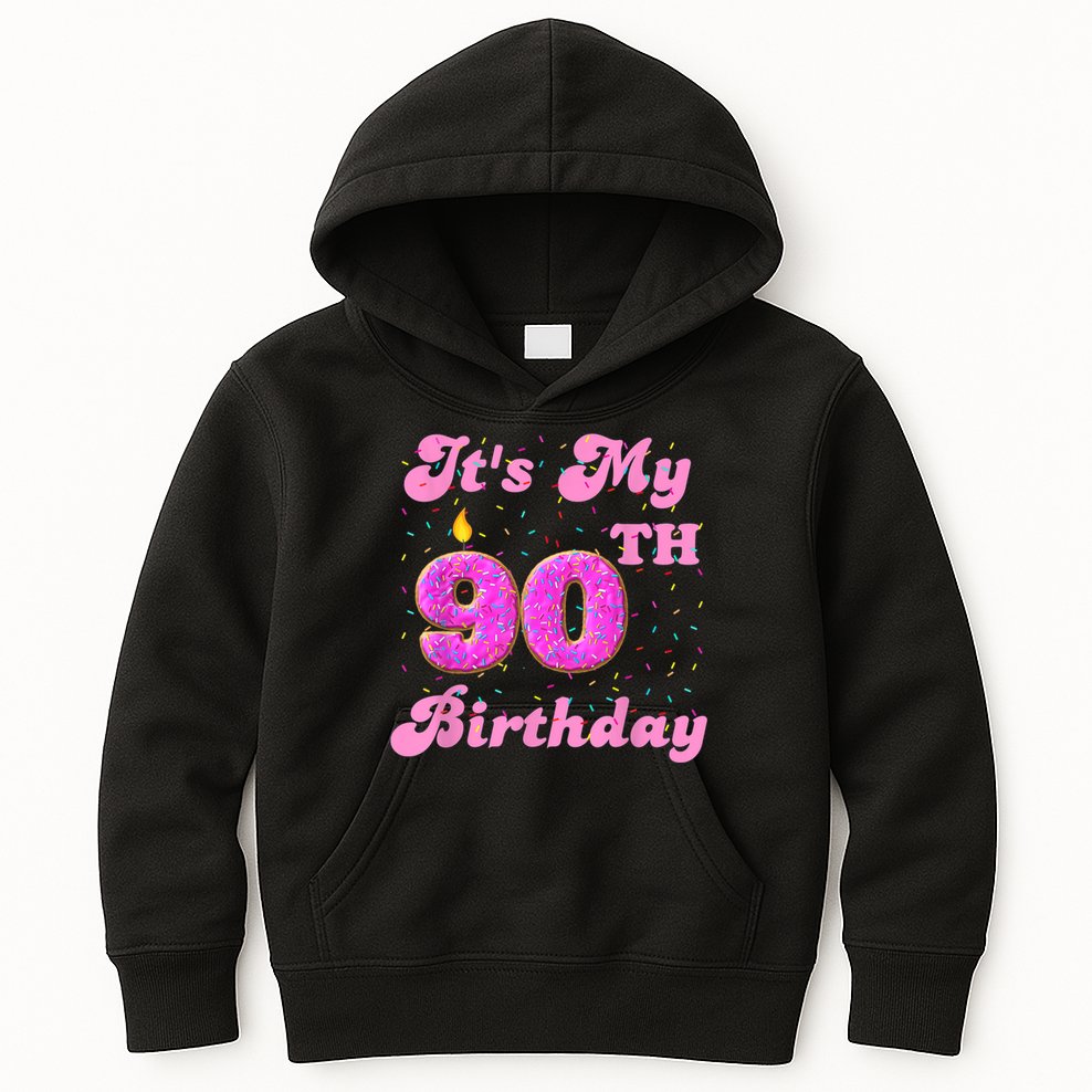 It's My 90th Birthday Donut 90 Years Old Bday Kids Hoodie