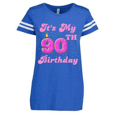 It's My 90th Birthday Donut 90 Years Old Bday Enza Ladies Jersey Football T-Shirt