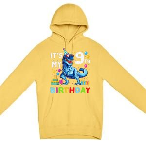 Its My 9th Birthday Happy 9 Year TRex Premium Pullover Hoodie