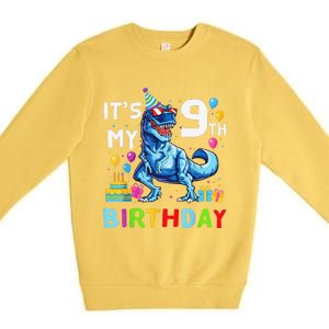 Its My 9th Birthday Happy 9 Year TRex Premium Crewneck Sweatshirt