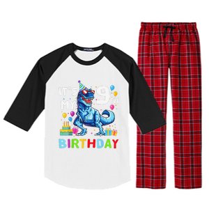 Its My 9th Birthday Happy 9 Year TRex Raglan Sleeve Pajama Set