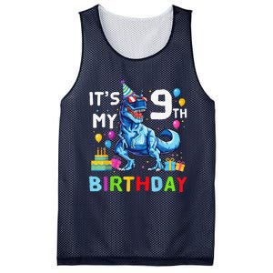 Its My 9th Birthday Happy 9 Year TRex Mesh Reversible Basketball Jersey Tank