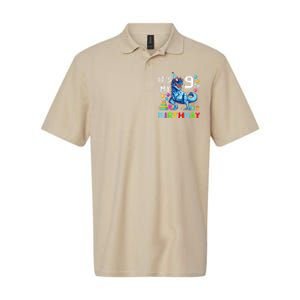 Its My 9th Birthday Happy 9 Year TRex Softstyle Adult Sport Polo