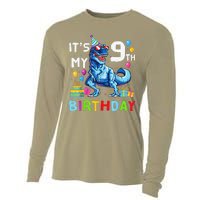 Its My 9th Birthday Happy 9 Year TRex Cooling Performance Long Sleeve Crew