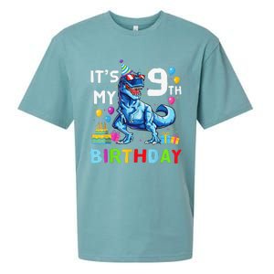 Its My 9th Birthday Happy 9 Year TRex Sueded Cloud Jersey T-Shirt