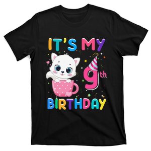 It's My 9th Birthday Funny Cat Birthday 9 Year Old T-Shirt