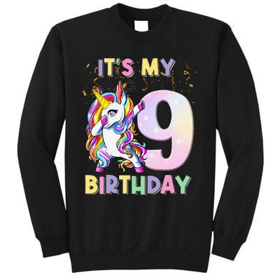 It's My 9th Birthday Unicorn 9 Year Olds Outfit Tall Sweatshirt