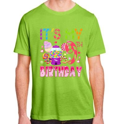 Its My 9th Birthday Candy Candyland Birthday Girl 9 Year Old Adult ChromaSoft Performance T-Shirt