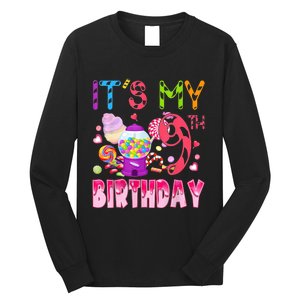 Its My 9th Birthday Candy Candyland Birthday Girl 9 Year Old Long Sleeve Shirt