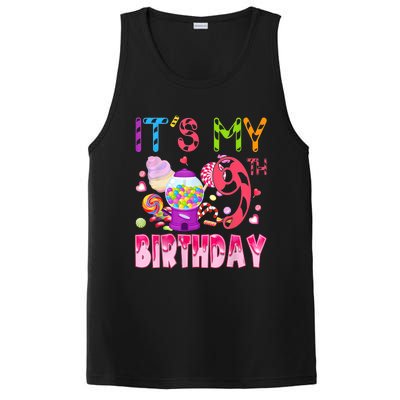 Its My 9th Birthday Candy Candyland Birthday Girl 9 Year Old PosiCharge Competitor Tank