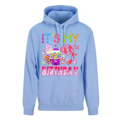 Its My 9th Birthday Candy Candyland Birthday Girl 9 Year Old Unisex Surf Hoodie