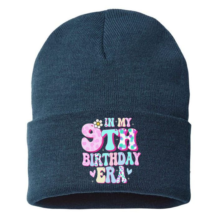 In My 9th Birthday Era Girl Gifts Nine Bday 9 Year Old Sustainable Knit Beanie